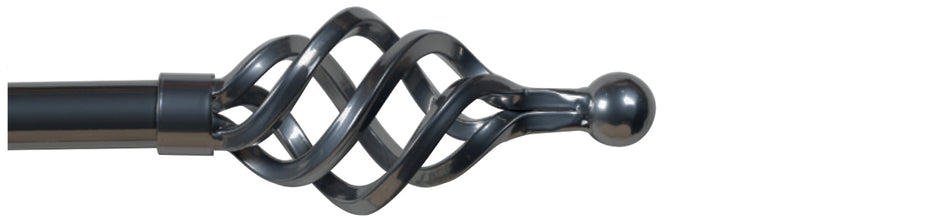 Cameron Fuller 32mm Metal Curtain Pole Graphite Cage