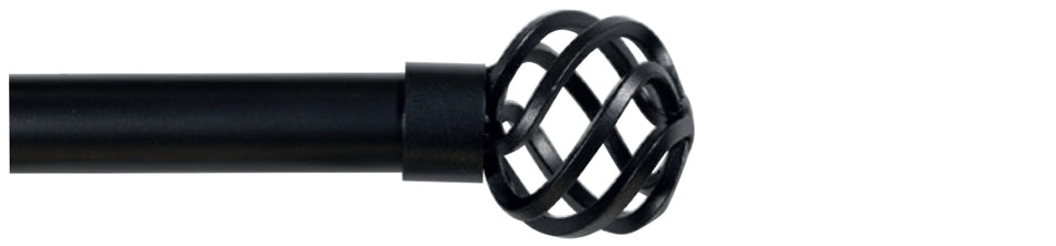 Cameron Fuller 32mm Metal Curtain Pole Black Basket