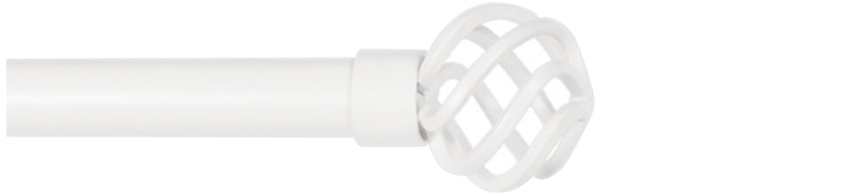 Cameron Fuller 32mm Metal Curtain Pole White Basket