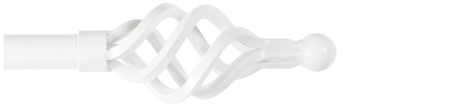 Cameron Fuller 32mm Metal Curtain Pole White Cage