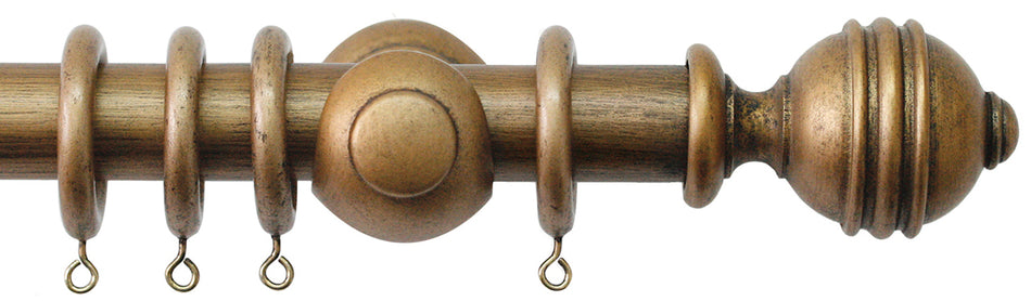 Jones Cathedral 30mm Handcrafted Pole Antique Gold, Ely