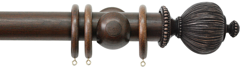 Jones Florentine 48mm Pole, Cup, Oak, Pleated Ball