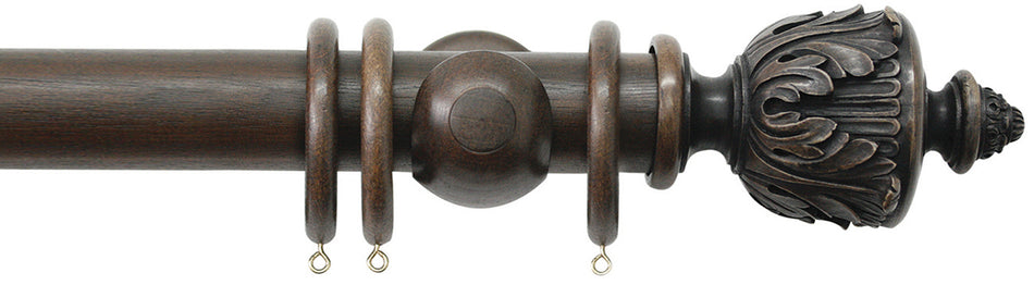 Jones Florentine 48mm Pole, Cup, Oak, Acanthus