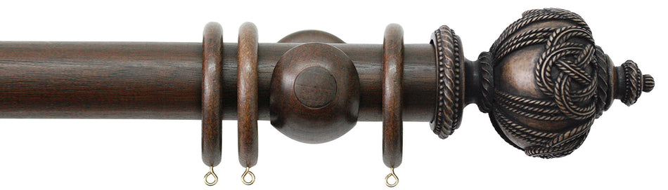 Jones Florentine 48mm Pole, Cup, Oak, Rope