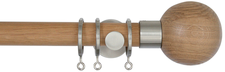 Jones Lunar 28mm Pole Oak & Matt Nickel, Oak Sphere