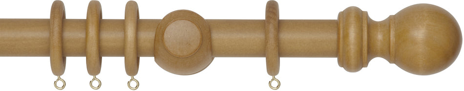 Woodline 28mm 35mm Curtain Pole Light Oak