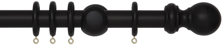 Woodline 28mm 35mm Curtain Pole Black