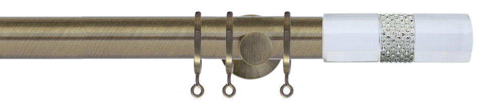 Jones Lunar 28mm Pole Burnished Brass, Tiffany Crystal