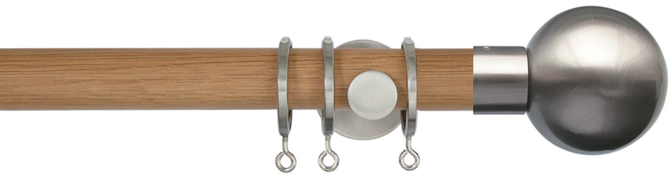 Jones Lunar 28mm Pole Oak & Matt Nickel, Matt Nickel Sphere