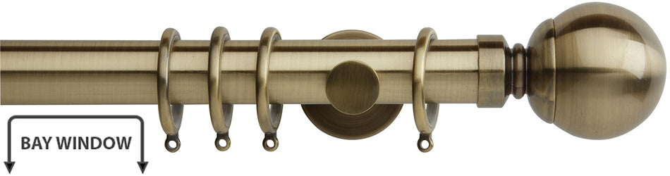 Neo 35mm Bay Window Pole Spun Brass Ball