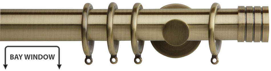 Neo 35mm Bay Window Pole Spun Brass Stud