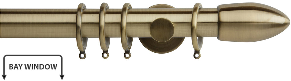 Neo 35mm Bay Window Pole Spun Brass Bullet