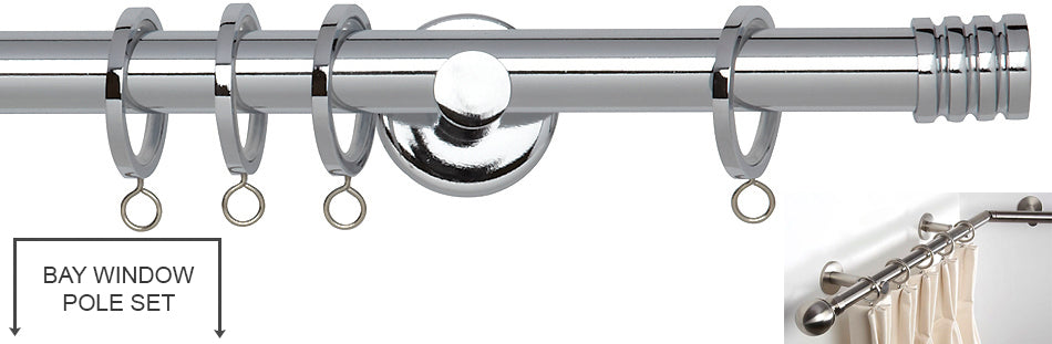 Neo 19mm Bay Window Pole Chrome Stud