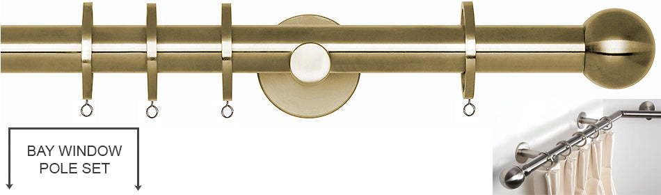 Neo 19mm Bay Window Pole Spun Brass Ball