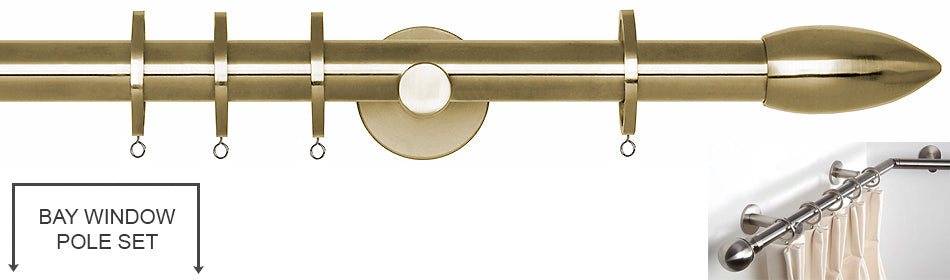 Neo 19mm Bay Window Pole Spun Brass Bullet